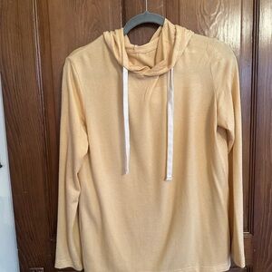 Zyia Light Yellow Boyfriend Hoodie with White Drawstrings